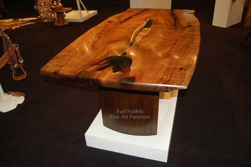 live edge mesquite and alder dining table